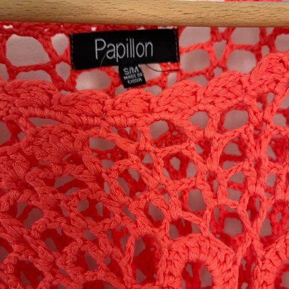 Papillon Bright Pink/Orange Crochet Cover Up - Picture 2 of 2